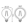 Лампа светодиодная филаментная Black Filament 10Вт G125 шар золотая 2400К тепл. бел. E27 820лм димми
