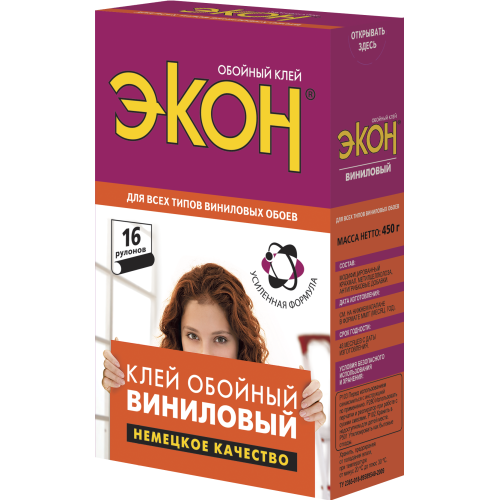 Клей обойный ЭКОН Виниловый 450г Момент Б0023056