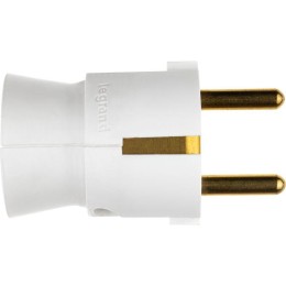 Вилка электрич. каб. Helium 16А 2P+E прямая бел. Leg 050187