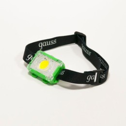 Фонарь налобный GFL 3Вт 150лм IP33 элементы питания 3хAAA GAUSS GF305