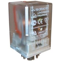 Реле 10А 220В DC 3CO R15-2013-23-1220-WTLD мех. инд. тест-кнопка светодиод. выпрям. Relpol A8130-804