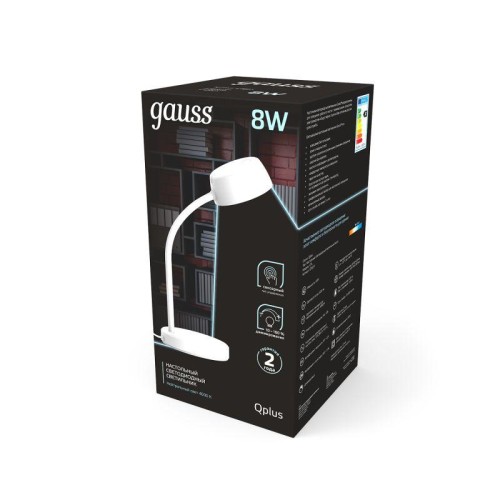 Светильник светодиодный настольный Qplus 8Вт 4000К 600лм 5В диммир. бел. GAUSS GT6011