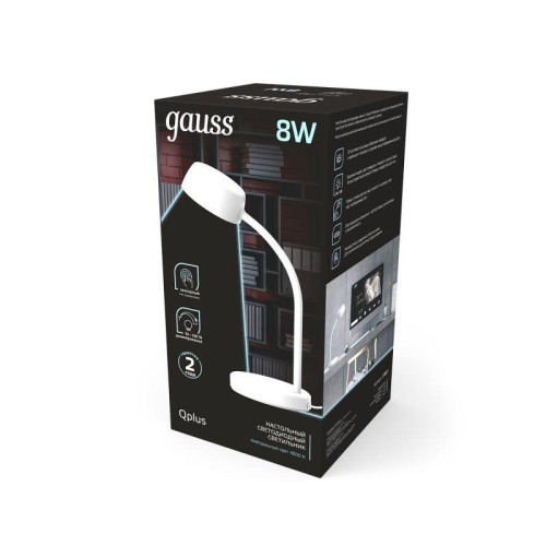 Светильник светодиодный настольный Qplus 8Вт 4000К 600лм 5В диммир. бел. GAUSS GT6011