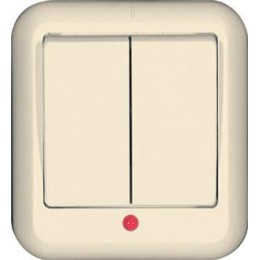 Выключатель 2-кл. ОП Прима 6А IP20 с индикацией сл. кость (опт. упак.) SchE A56-007-S