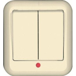 Выключатель 2-кл. ОП Прима 6А IP20 с индикацией сл. кость (опт. упак.) SchE A56-007-S