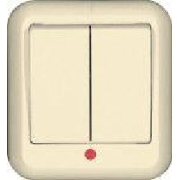 Выключатель 2-кл. ОП Прима 6А IP20 с индикацией сл. кость (опт. упак.) SchE A56-007-S