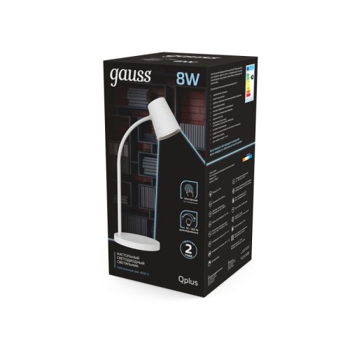 Светильник светодиодный настольный Qplus 8Вт 4000К 600лм 5В диммир. бел. GAUSS GT6031