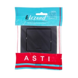 Выключатель 1-кл. 1п СП ASTI 10А IP20 с подсветкой в сборе черн. бархат LEZARD 7081-4242-111