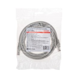 Патч-корд U/UTP CAT 6 RJ45-RJ45 26AWG LSZH сер. 3м Rexant 02-0290-3