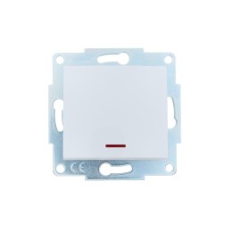 Выключатель 1-кл. 1п СП ASTI 10А IP20 с подсветкой механизм бел. LEZARD 7081-0288-111