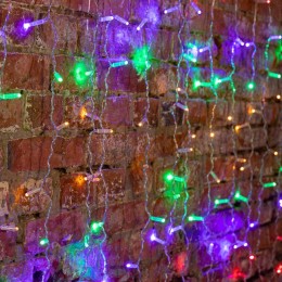 Гирлянда светодиодная "Светодиодный Дождь" 2х1.5м 192LED RGB мультиколор 28Вт 230В IP65 постоян. све