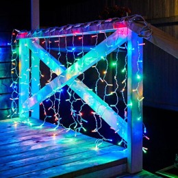 Гирлянда светодиодная "Светодиодный Дождь" 2х1.5м 192LED RGB мультиколор 28Вт 230В IP65 постоян. све