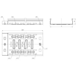 Лоток листовой перфорированный 50х200 L3000 0.55мм EKF L5020001-0.55