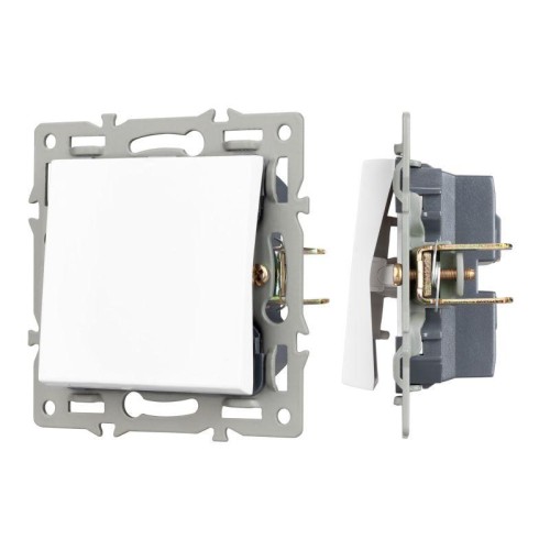 Механизм выключателя одноклавишный проходной SWT-MKP1-PL-WH (250В 16А) Arlight 043714