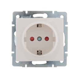 Розетка 1-м Rain защ. шторки керамика механизм бел. LEZARD 703-0288-124