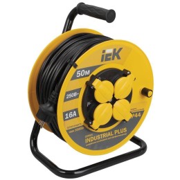 Удлинитель на катушке 4х50м с заземл. 16А IP44 Industrial plus УК50 3х1.5 термозащита IEK WKP15-16-0