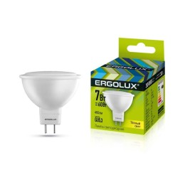 Лампа светодиодная LED-JCDR-7W-GU5.3-3000K 7Вт JCDR рефлектор 3000К тепл. бел. 180-240В Ergolux 1215
