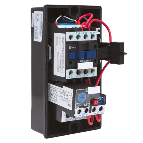 Пускатель в корпусе КМЭ 9А 400В с РТЭ Ir-4-6А и индикатором IP65 EKF ctrp-r-9-400v-6A-led