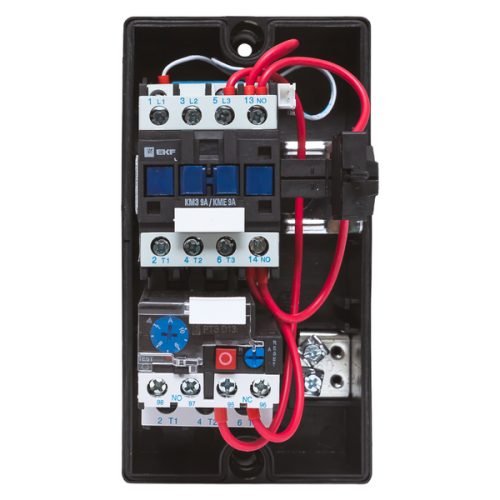 Пускатель в корпусе КМЭ 9А 400В с РТЭ Ir-4-6А и индикатором IP65 EKF ctrp-r-9-400v-6A-led