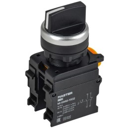 Переключатель 2 полож. 1НО+1НЗ возвратный черн. MASTER IEK MI-SW60-11X22-3-24-2-K02