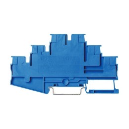 Клемма трехуровневая зажим push-in 6 точек подключения с перемычкой между уровнями 2.5кв.мм син. DKC