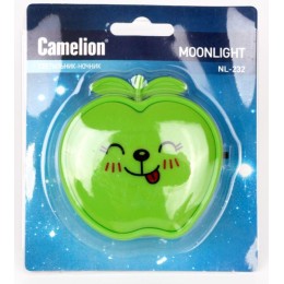 Светильник светодиодный NL-232 "Яблоко" 220В ночник с выкл. зел. Camelion 13807