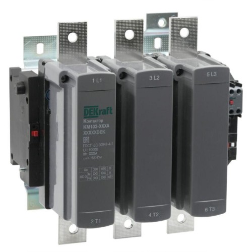 Контактор 800А 110В АС АС3 АС4 1НО+1НЗ КМ-102 DEKraft 21957DEK