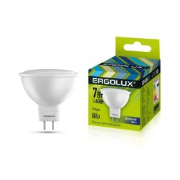 Лампа светодиодная LED-JCDR-7W-GU5.3-6500K 7Вт JCDR рефлектор 6500К холод. бел. 180-240В Ergolux 128