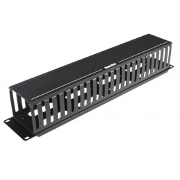 Организатор CM-2U-PL-COV кабельный с пласт. кольцами и крышкой 19дюйм 2U Hyperline 16487