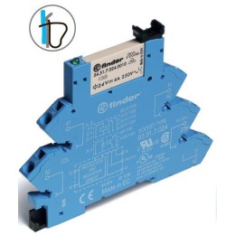 Реле модульное интерфейсное 1 перек. контакт 6А 250В 240В AC/DC FINDER 386102400060