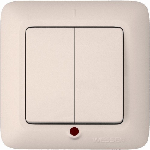 Выключатель 2-кл. СП Прима 6А IP20 с индикацией сл. кость (опт. упак.) SchE S56-039-S