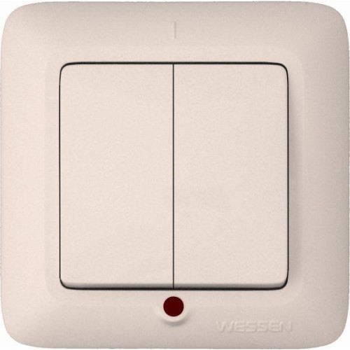 Выключатель 2-кл. СП Прима 6А IP20 с индикацией сл. кость (опт. упак.) SchE S56-039-S