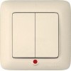 Выключатель 2-кл. СП Прима 6А IP20 с индикацией сл. кость (опт. упак.) SchE S56-039-S