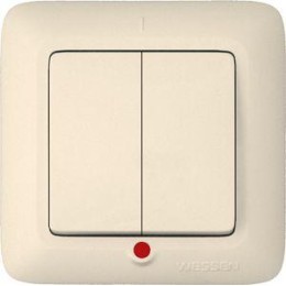 Выключатель 2-кл. СП Прима 6А IP20 с индикацией сл. кость (опт. упак.) SchE S56-039-S