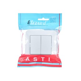 Выключатель 2-кл. 1п СП ASTI 10А IP20 в сборе бел. LEZARD 7081-0202-101