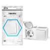Блок ОП Dita (розетка 16А 250В с заземл. + 1-кл. выкл. 10А) IP54 бел. TOKOV ELECTRIC TKL-DT-V1RZ-C01