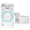 Блок ОП Dita (розетка 16А 250В с заземл. + 2-кл. выкл. 10А) IP54 бел. TOKOV ELECTRIC TKL-DT-V2RZ-C01