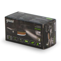 Фонарь аккумуляторный налобный GFL412 13Вт 650лм Li-ion 1200мА.ч LED GAUSS GF412