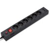 Удлинитель с сетевым фильтром 6х1.8м с заземл. 10А IP20 BU-SP1.8_USB_2A 2.2кВт 2хUSB CCA черн. BURO