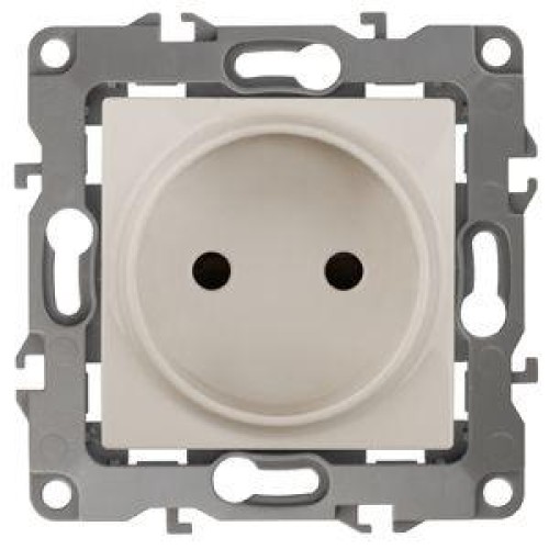 Розетка 1-м СП Эра12 12-2005-02 16А IP20 16AX 250В 2P без монтаж. лапок механизм сл. кость Эра Б0018
