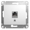 Розетка компьютерная 1-м СП Glossa RJ45 кат.5E механизм бел. SE GSL000181K