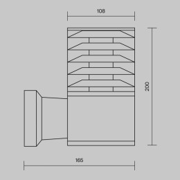 Светильник Bronx 1х60Вт E27 IP54 бра настен. Maytoni O576WL-01B