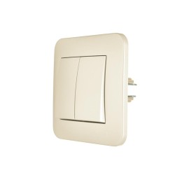 Выключатель 2-кл. 1п СП ASTI 10А IP20 в сборе жемчуж./бел. перламутр. LEZARD 7081-3030-101