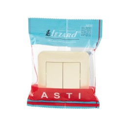 Выключатель 2-кл. 1п СП ASTI 10А IP20 в сборе жемчуж./бел. перламутр. LEZARD 7081-3030-101