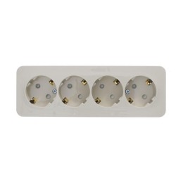 Розетка 4-м ОП Blanca 16А IP20 250В с заземл. защ. шторки с изолир. пластиной беж. SE BLNRA011417