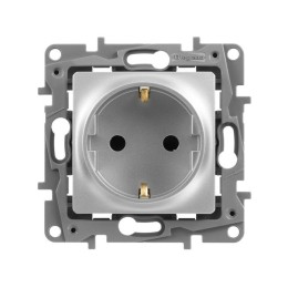 Розетка 1-м СП Etika 16А IP31 250В 2P+E с заземл. защ. шторки немецк. стандарт винтов. клеммы механи