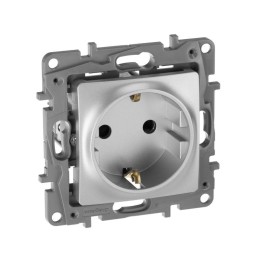 Розетка 1-м СП Etika 16А IP31 250В 2P+E с заземл. защ. шторки немецк. стандарт винтов. клеммы механи