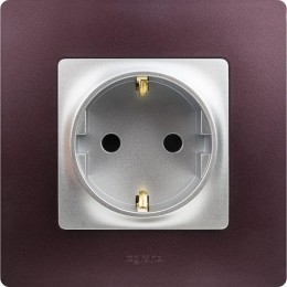 Розетка 1-м СП Etika 16А IP31 250В 2P+E с заземл. защ. шторки немецк. стандарт винтов. клеммы механи