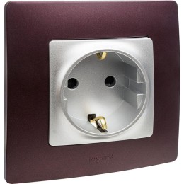 Розетка 1-м СП Etika 16А IP31 250В 2P+E с заземл. защ. шторки немецк. стандарт винтов. клеммы механи