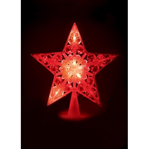 Светильник светодиодный "Звезда" 16.5см 10LED наконечник на елку Космос KOC_STAR_Red